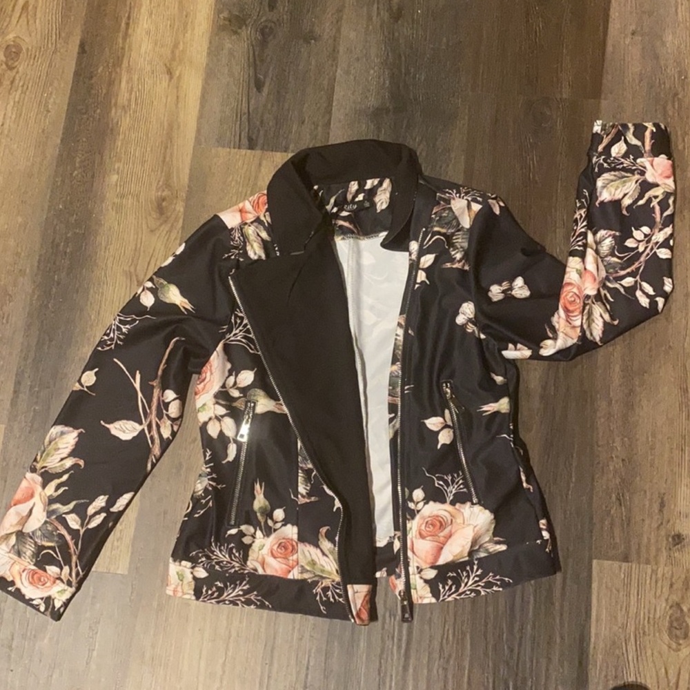 Fabulous Lightweight floral moto jacket EUC!